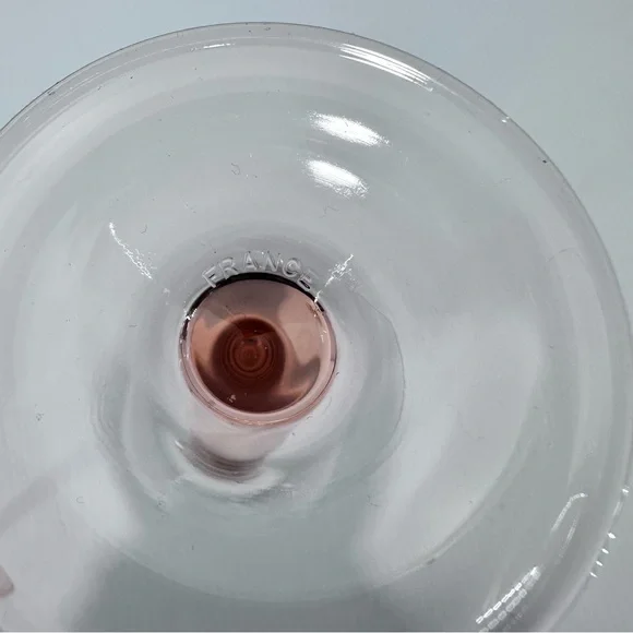 Luminarc France Champagne‎ Flutes Glasses Pair Pink Applied Flower Wedding - Picture 2 of 3